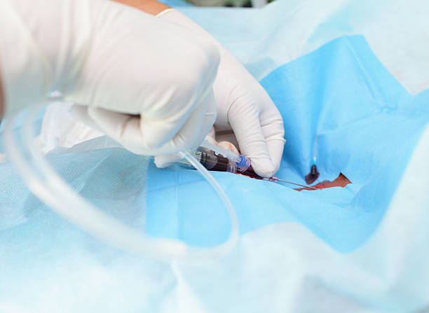 sterile lavoro. medico lavora con il paziente indossano i guanti. - biotechnology student laboratory nurse foto e immagini stock