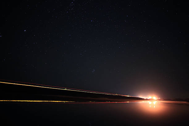istock starry night sky landscape lake 531712101