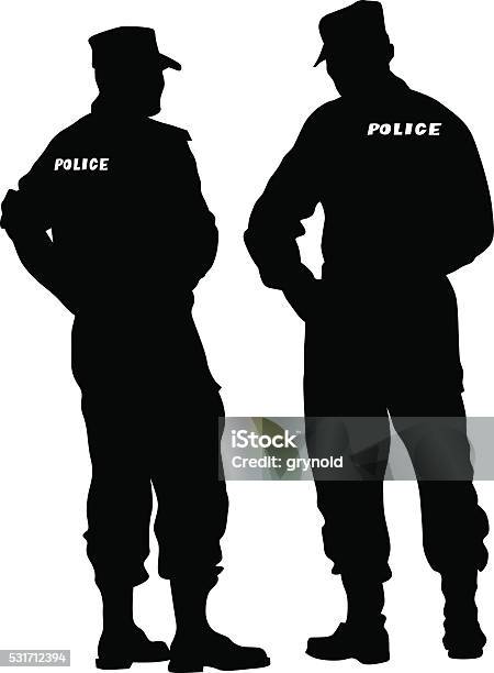 Police Men Stock Illustration - Download Image Now - In Silhouette, Police Force, Adult