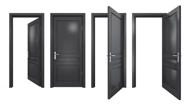 istock Collection of isolated black doors 531712662
