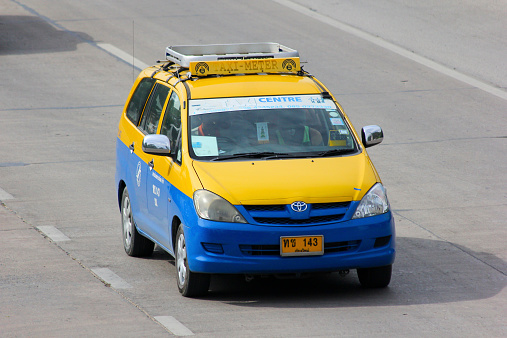 Delhi, India - February 25, 2022: Compact police car Maruti Suzuki Gypsy in the city street.