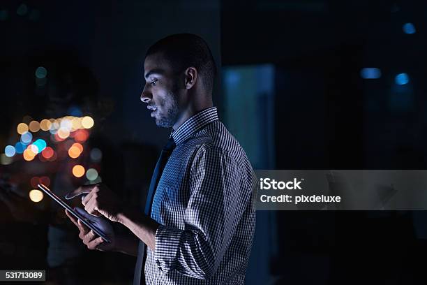 Work In Silence Let Success Make The Noise Stock Photo - Download Image Now - Men, Night, Office