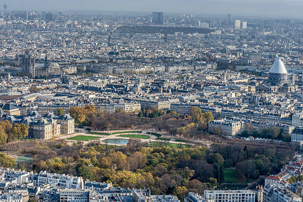 Rooftops, buildings and boulevards in Paris
