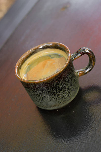 istock Cup of hot coffee , black coffee with foam. 531714436
