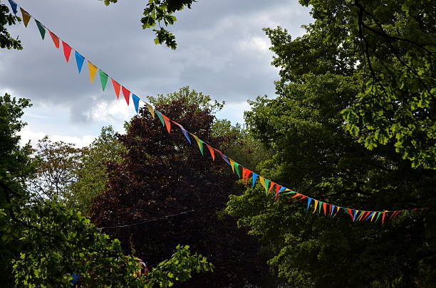 istock medieval pennants flapping in the sky 531714686