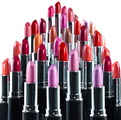 An isolated shot of different coloured lipstickshttp://195.154.178.81/DATA/shoots/ic_783581.jpg