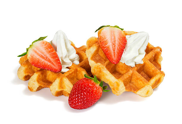 istock Belgian (Liege) Waffles with Whipped Cream and Strawberries 531714962