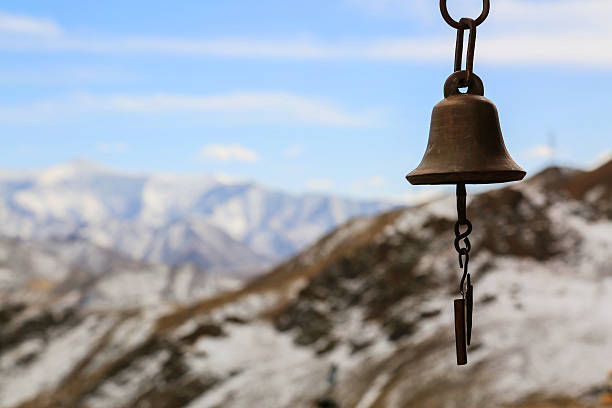 the big golden bell with dragon decorations on the roof of Jokhang Temple in Tibet, China