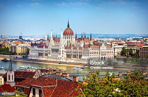 Hungarian Parliament Building Day View From The Castle Hill Stock Photo - Download Image Now