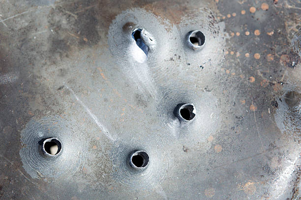 Bullet holes stock photo