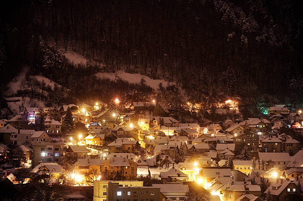 istock Winter night in old town 531722415