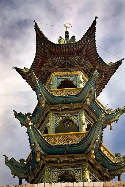Tuan Jie Bei Si, United North Temple Chinese Mosque with Chinese style pagoda, Lanzhou, Gansu Province, China Uighur area
