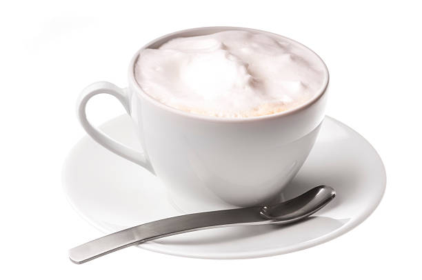 istock Cup of cappuccino coffee on white 531722675