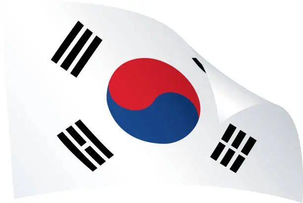 Vector illustration of Flag of South Korea