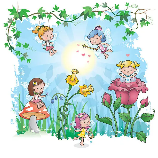 Vector illustration of Fairytale spring