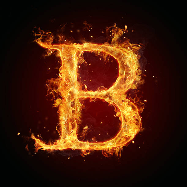 Fire letter on black background Burning fire letter isolated on black backround fire letter b stock pictures, royalty-free photos & images