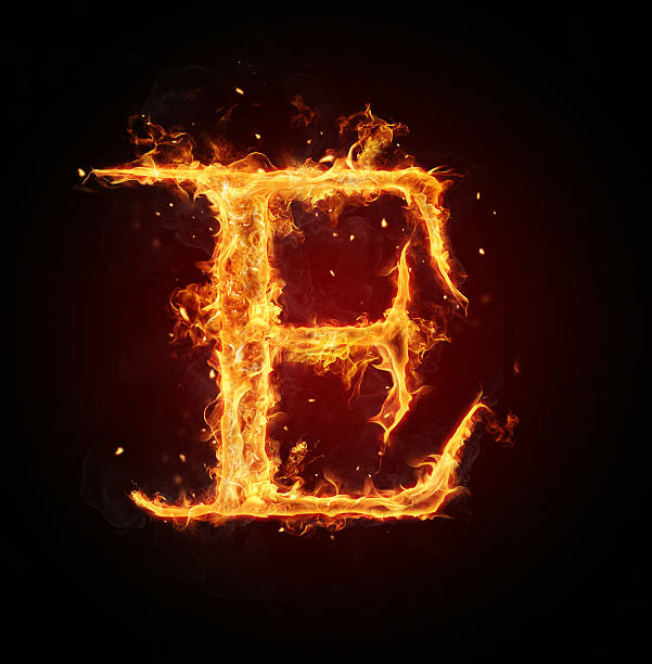 Fire Letter On Black Background Stock Photo - Download Image Now - Fire -  Natural Phenomenon, Letter E, Flame - iStock