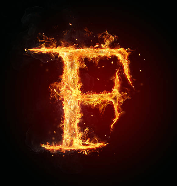 Fire letter on black background Burning fire letter isolated on black backround fire inferno typescript alphabet stock pictures, royalty-free photos & images