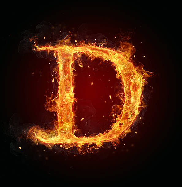 Fire letter on black background Burning fire letter isolated on black backround fire inferno typescript alphabet stock pictures, royalty-free photos & images