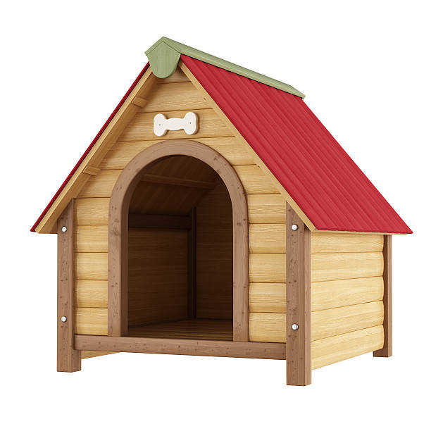 Dog's kennel Dog's kennel isolated on white - 3D Rendering kennel stock pictures, royalty-free photos & images