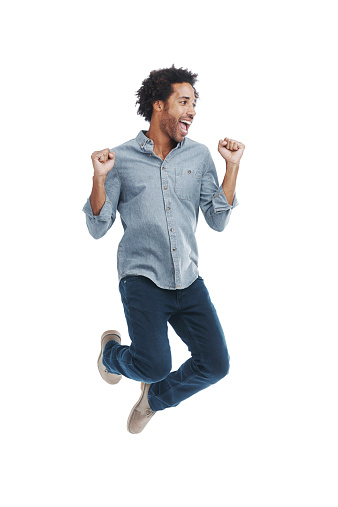 Studio shot of a handsome man jumping excitedly isolated on whitehttp://195.154.178.81/DATA/shoots/ic_783849.jpg