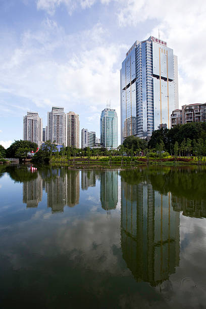 istock Hi-rise building and lake 531735013