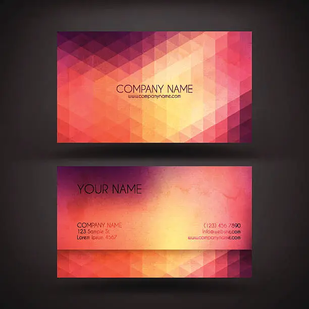 Vector illustration of Business Card Template with Abstract Geometric Background