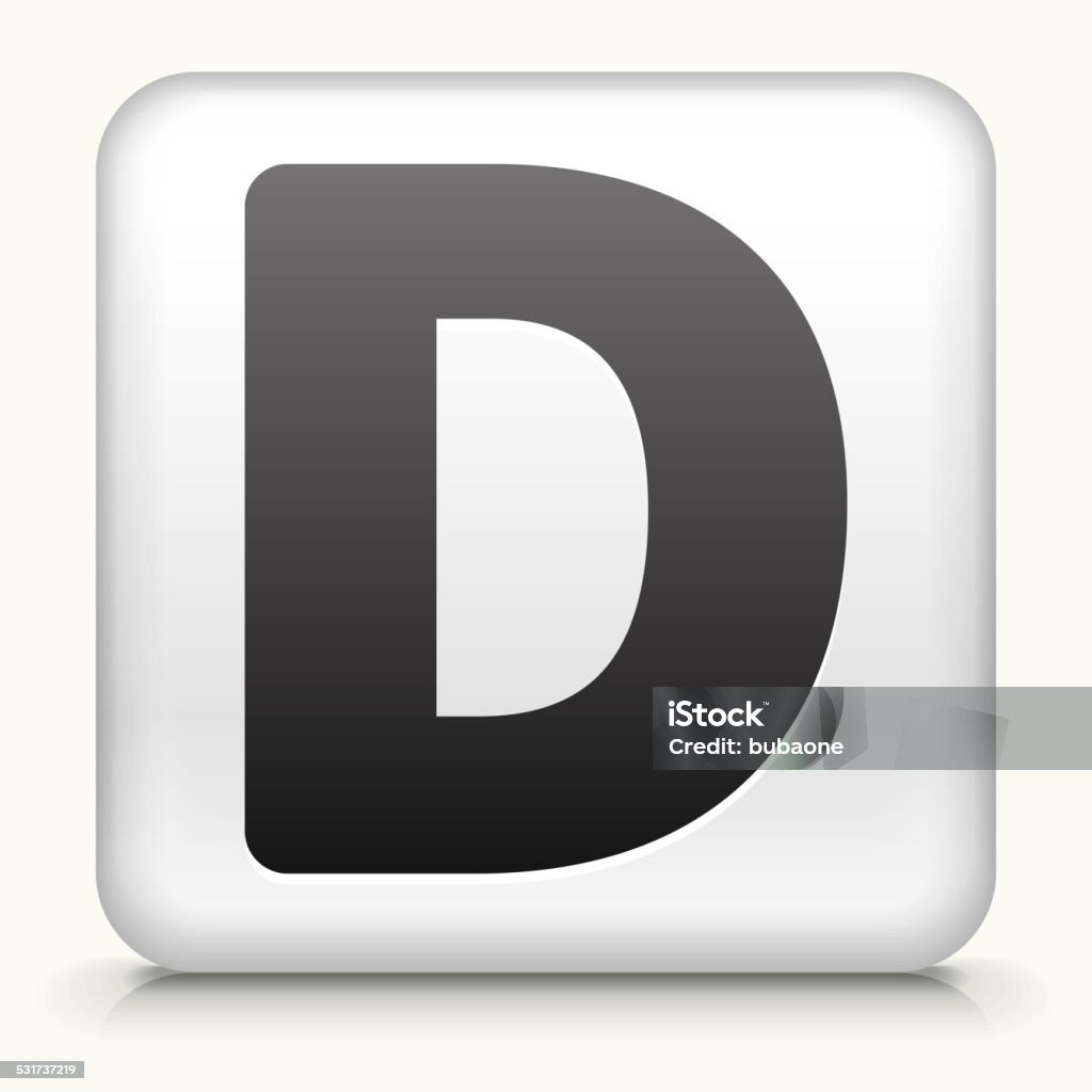 Image Lettr D Button Square Button With Letter D Stock Illustration - Download Image Now ...