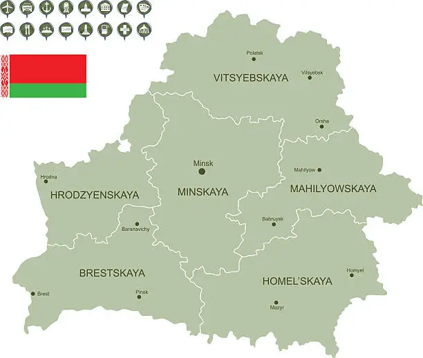 Vector illustration of Map of Belarus