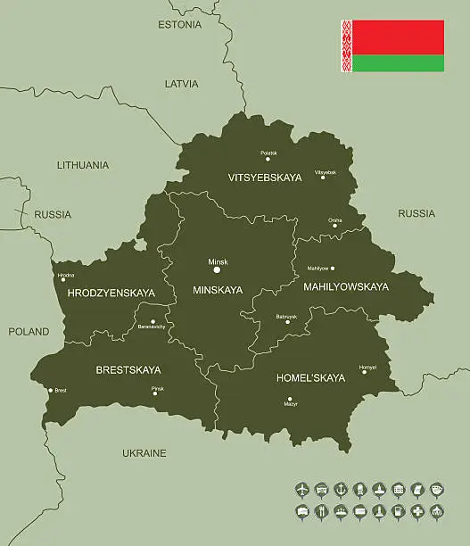 Vector illustration of Map of Belarus