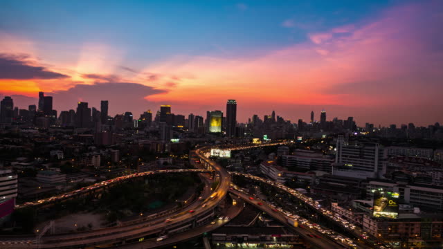 bangkok city traffic timelapse video. 4k format