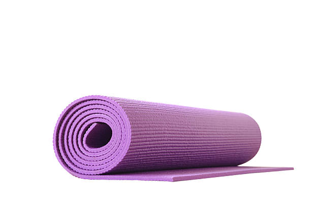 yoga mat isolated stock photo