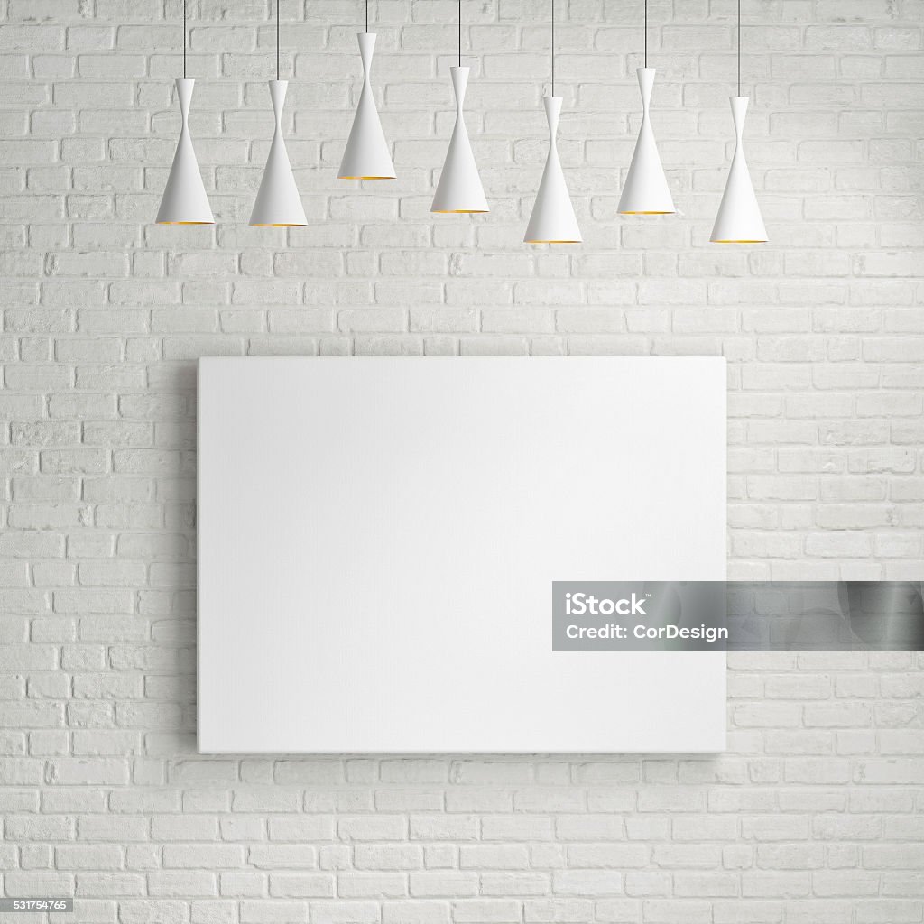 Modelo de presentación en la pared de ladrillos, horizontal - Foto de stock de 2015 libre de derechos