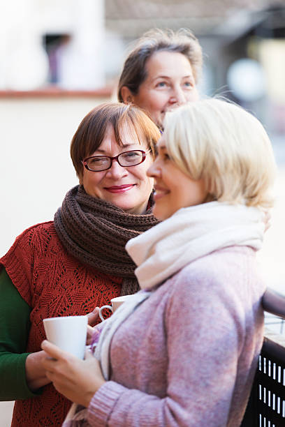 istock Pensioners having tea on terrace 531757225