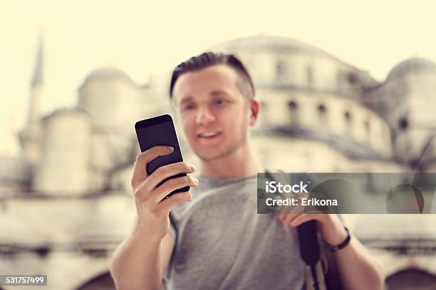 Man Doing Selfie Stock Photo - Download Image Now - 2015, Adult, Blogging