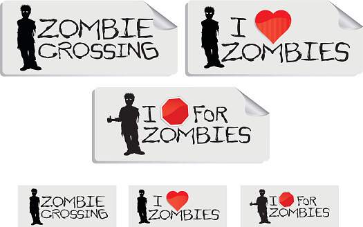 Some great little Zombie decals with the corner lifted for that dimensional look. Print ready files also included for you convenience. Thanks for looking!