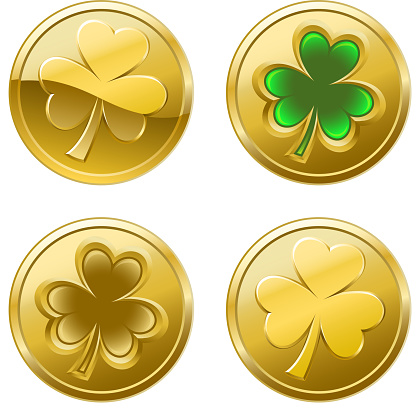 Clover coins for St Patrick's Day.