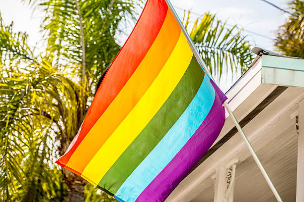 istock Gay Pride Flag on a building, Key West, USA 531758725