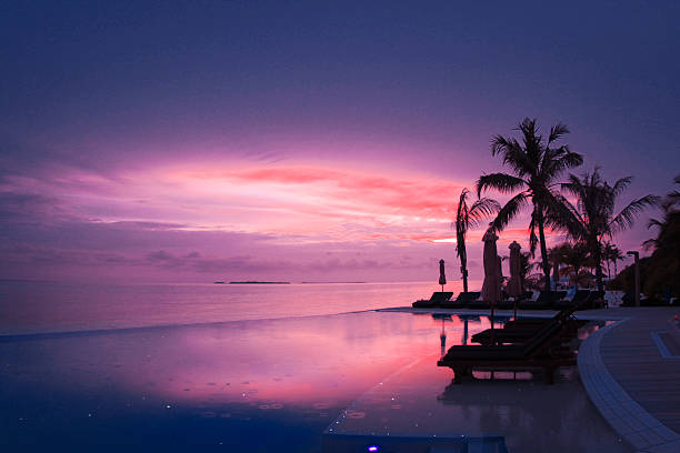 istock Paradise Sunset on Maldives Infinity Pool 531758981