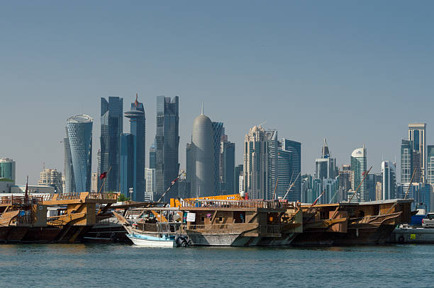 istock Skyline of Qatar with dhows in front 531759263