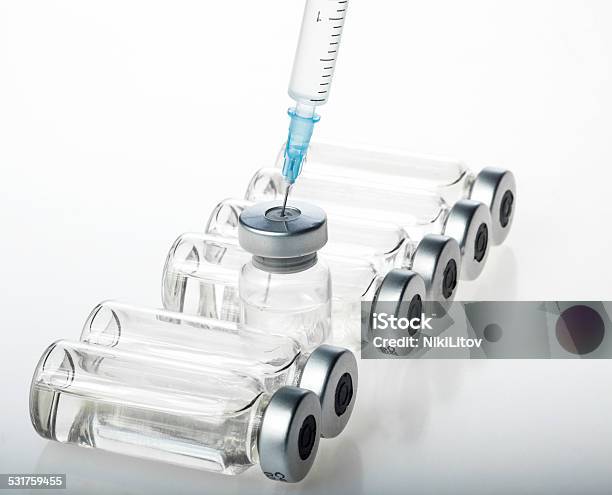 Vials And Syringe Stock Photo - Download Image Now - 2015, Beauty, Beauty Product