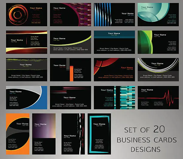 Vector illustration of Set of business cards