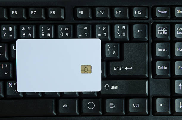 istock Blank Smart card close-up on keyboard 531773244