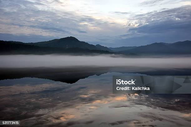 Sunrise At The Teletskoye Lake Stock Photo - Download Image Now - 2015, Backgrounds, Beach