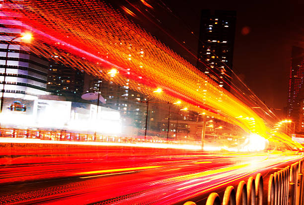 istock Big city road car lights at night 531774473