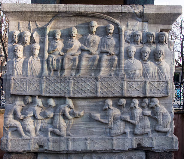 Detail of egypt obelisk in Sultanahmet square in Istanbul, Turkey