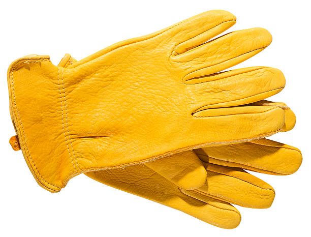 gelbe handschuhe - arbeitshandschuh stock-fotos und bilder