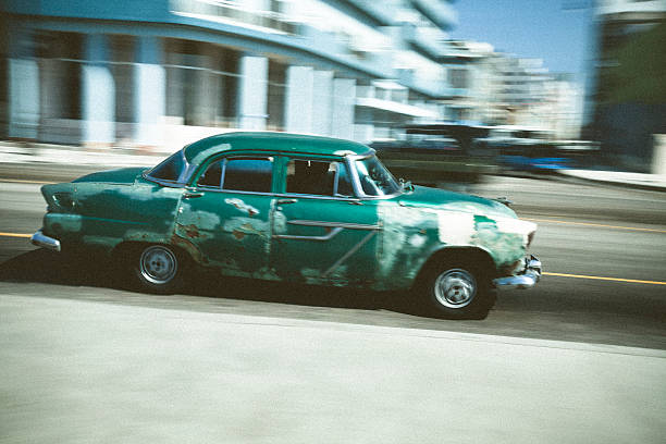 American classic car at Malecon, Havana, Cuba