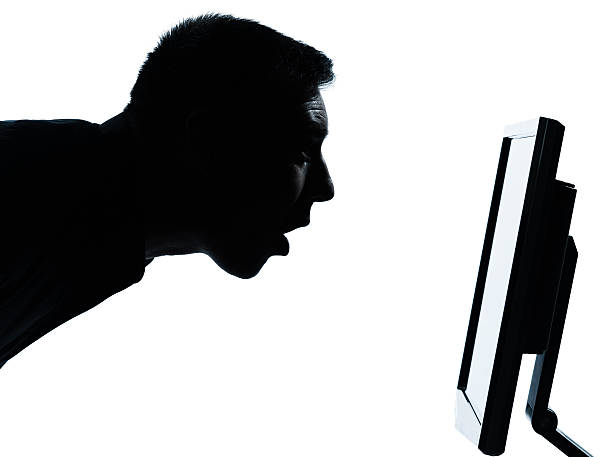 istock one business man face silhouette with computer screen display su 531775865