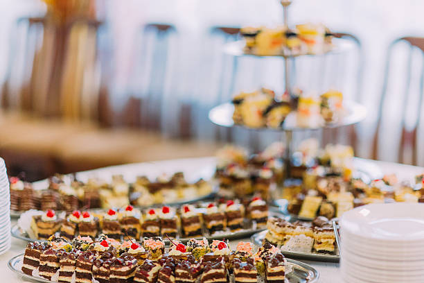 istock Close-up view collection of tasty assorted mini dessert standing 531776334